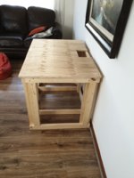DIY-stativ i trä byggt i december, redo för det nya karet